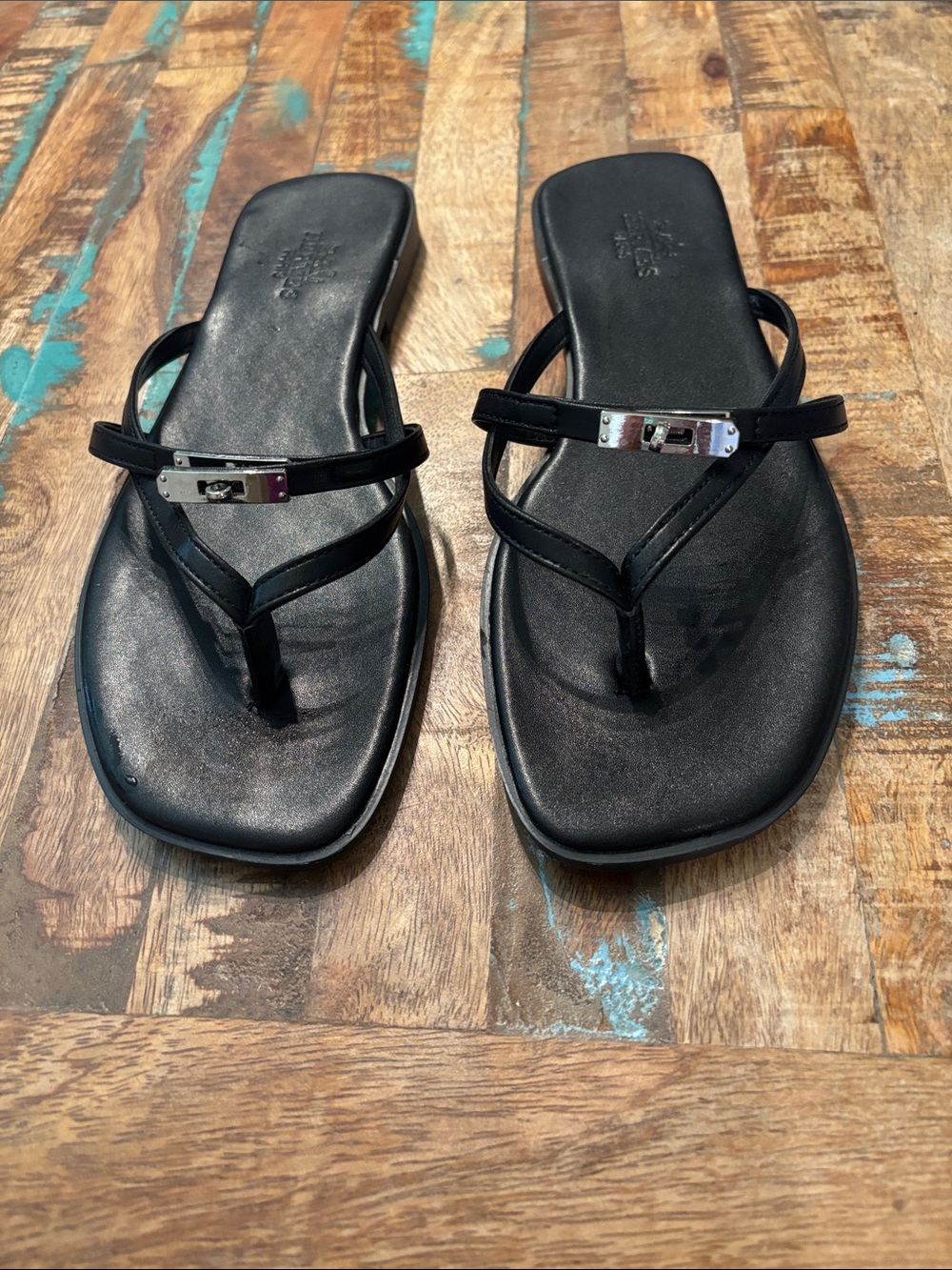 Women’s Hermes “Miss Sandal” Black sold out online! MSRP $1375 38/Sz 7.5